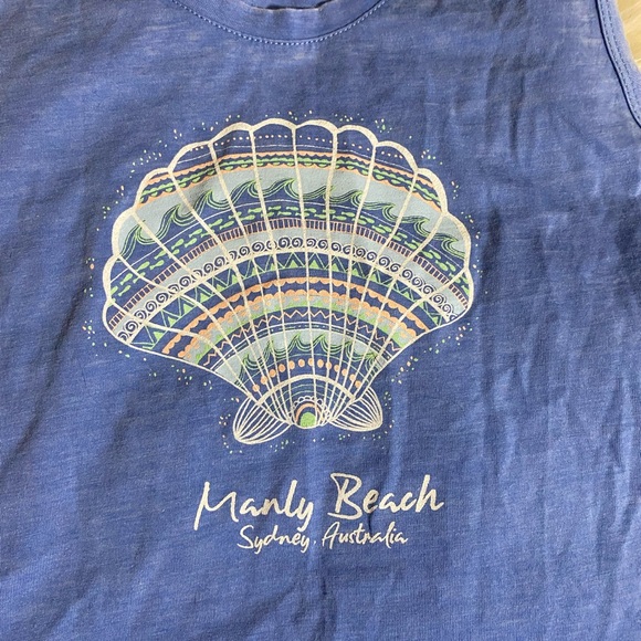 Blue Tank Top with Shell Design - Picture 2 of 3